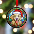 Golden Retriever in Santa Hat Suncatcher Decoration